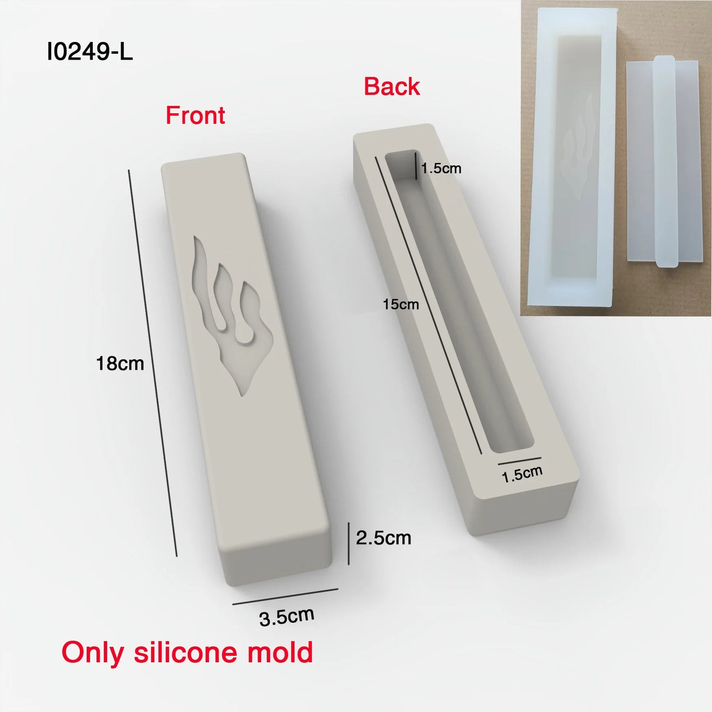 Concrete & Jesmonite Classic Rectangle Silicone Molds for Mezuzah cases | Shin Flames | Silicone Molds for Mezuzah Cases