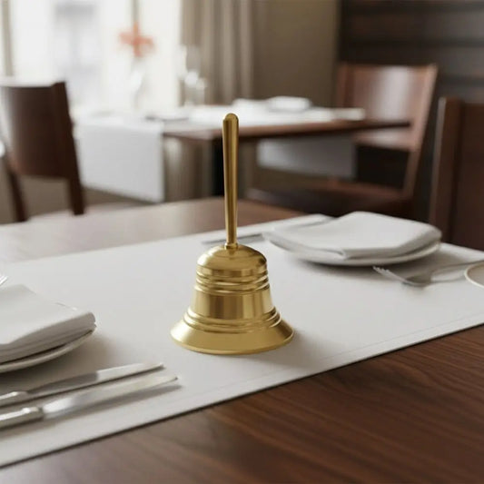 Sound-producing Solid Brass Call Bell Polishing Crisp Sound Hand Bell Vintage with Bell Clapper Bell Desktop Ornaments