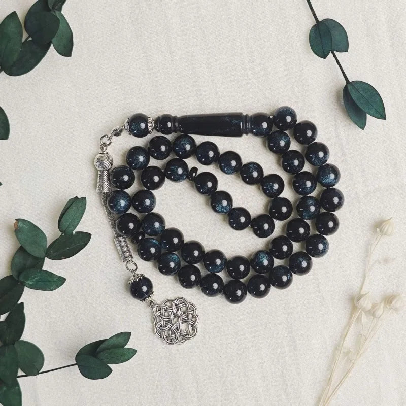 Muslim rosary 10mm 45 acrylic imitation beeswax starlight single ear bracelet TASBIH, Middle Eastern prayer rosary