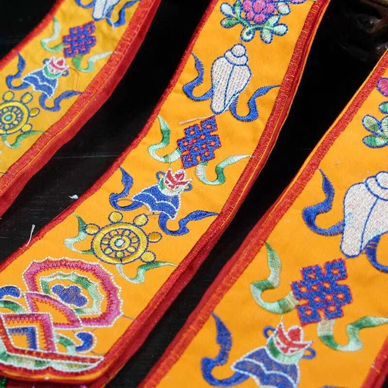 Nepal Handmade Eight Auspicious Flags,Tibetan Tassel Embroidery Decorative Handicrafts,Auspicious Hand Drum Flags Buddhist Item