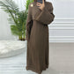 Sweet Slim-Fit Hijabi Abaya Dress-Fixed Long Scarf, Integrated Waist Belts, Decorative Pin. Ramadan Eid Party Muslim Women Dress