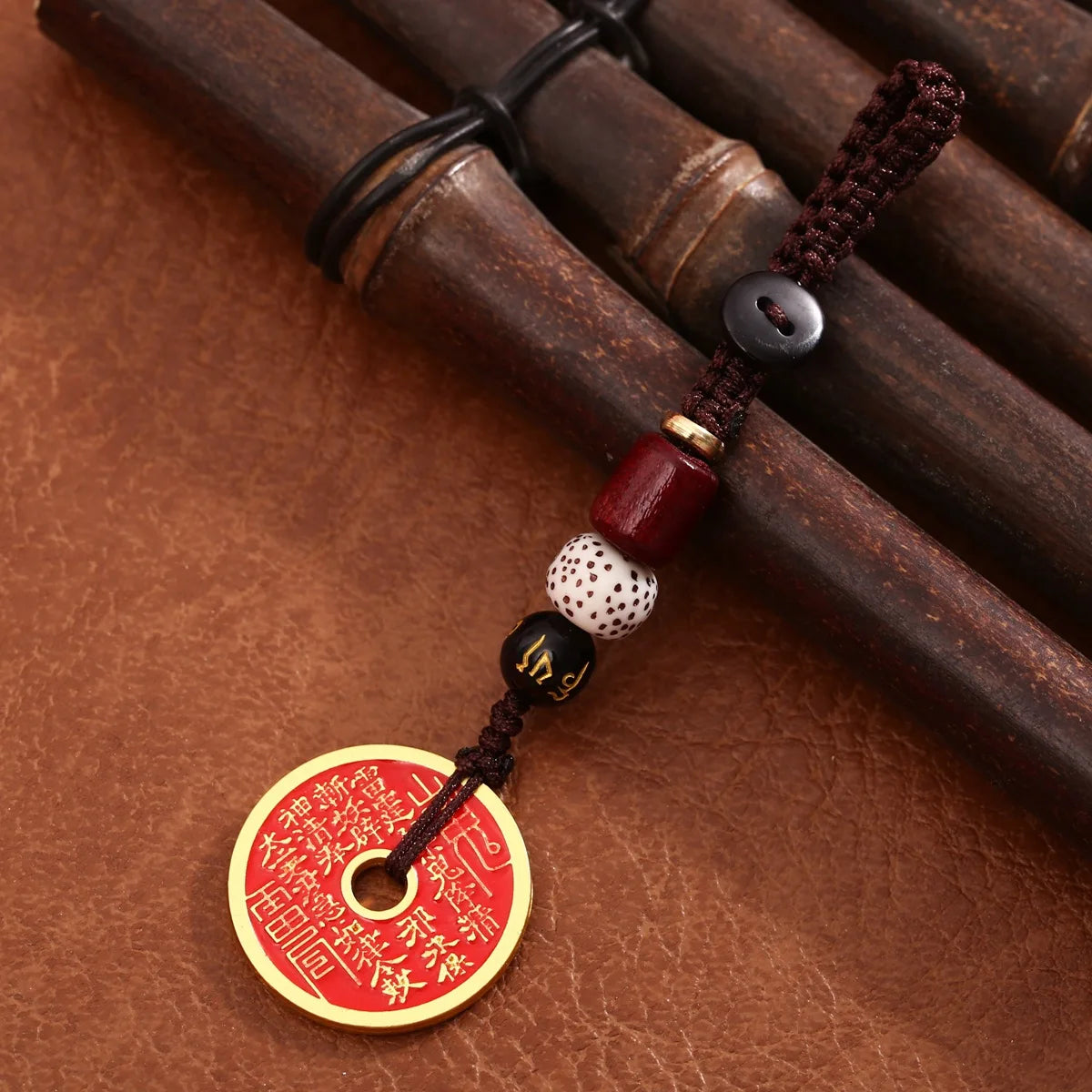 New Creative Copper Coin Car Keychain Star Moon Bodhi Handmade Pendant Phone Chain Key Ring Wholesale