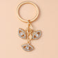 Retro Alloy Turkish Lucky  Evil Eyes Keychain Hamsa Hand Key Ring Pendant for Women Girls Handbag Decor DIY Jewelry Gifts
