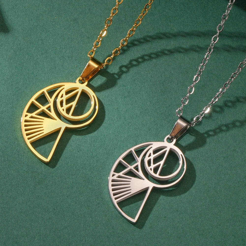 Dawapara Fibonacci Spiral Necklace Sacred Geometry The Golden Ratio Pendant Stainless Steel Jewelry Valentine's Day Gift