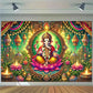 Lord Ganesha Wall Tapestry Hindu Elephant God Canvas Art  Wall Hanging Home Temple Decor Diwali Gift Yoga Meditation Room