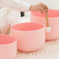 Pink 432 hz Crystal Singing Bowl Set of 7 pcs Quartz Sound Chakra Bowl Yoga Meditation Healing  with Carry Case