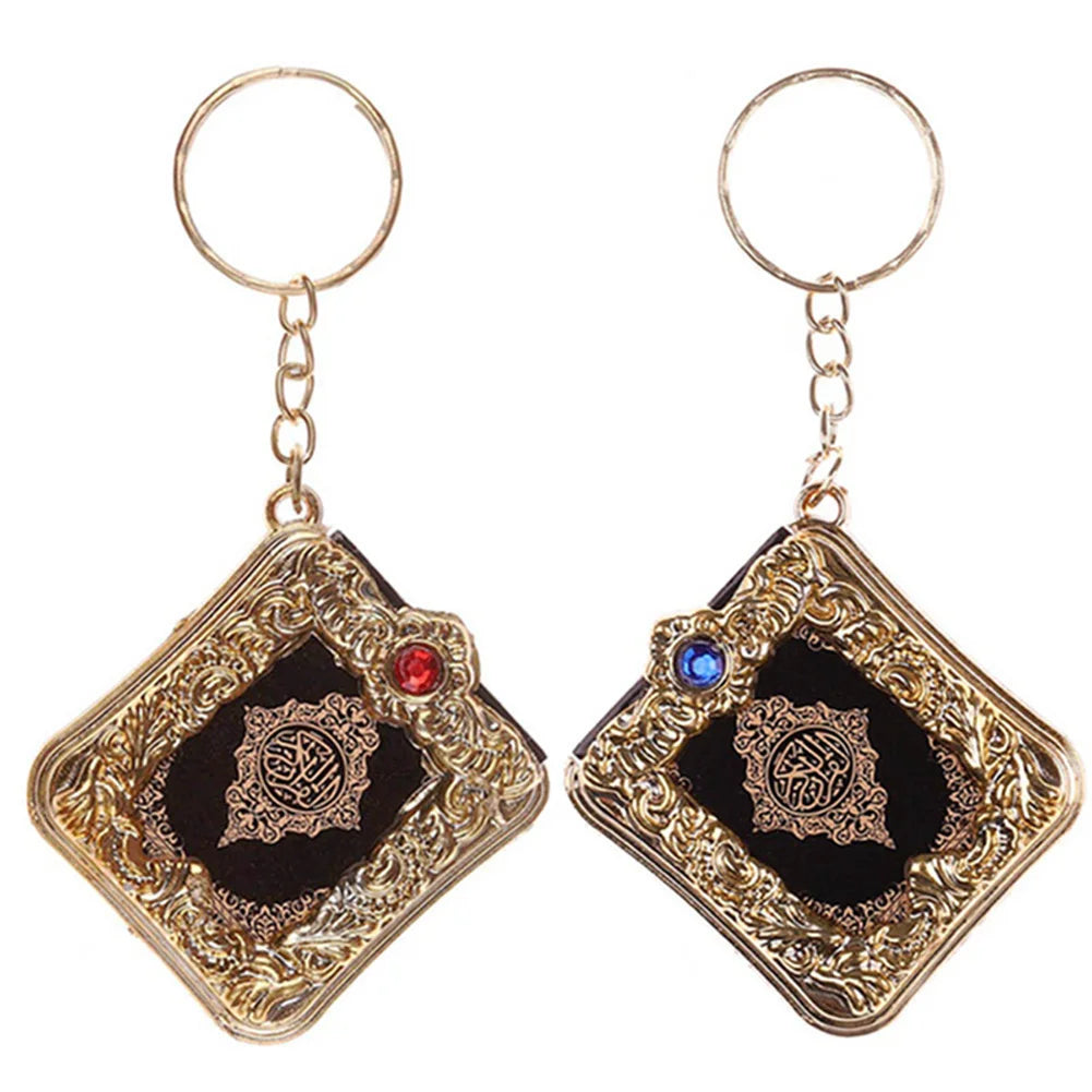 Muslim New Style Can Read Key ring Ark Quran Islamic Pendant Keychain Real Paper Pendant Religious Jewelry Wholesale