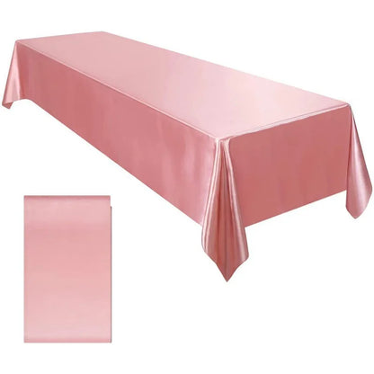 Rose Gold Satin Tablecloth,Nordic Style Elegance Wedding Dust-Proof Table Cover,For Dinning Birthday Party Tabletop Decor