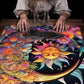Floral And Sun Tarot Card Tablecloth Altar Cloth Flower Life Spread Tarot Reading Cloth Spiritual Oracle Card Pad