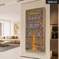 1pc Large Modern Golden Kaaba Door Mecca Islamic Canvas Painting Wall Art, Frameless Large Kaaba Wall Art for Living Room Decor