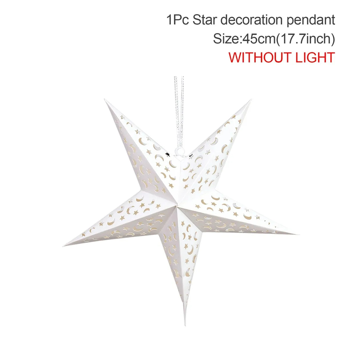 30-75cm Hollow Star Hanging Pendant Eid Mubarak Ramadan Decor 2025 Christmas Decor For Home Islamic Muslim Party Ramadan Kareem
