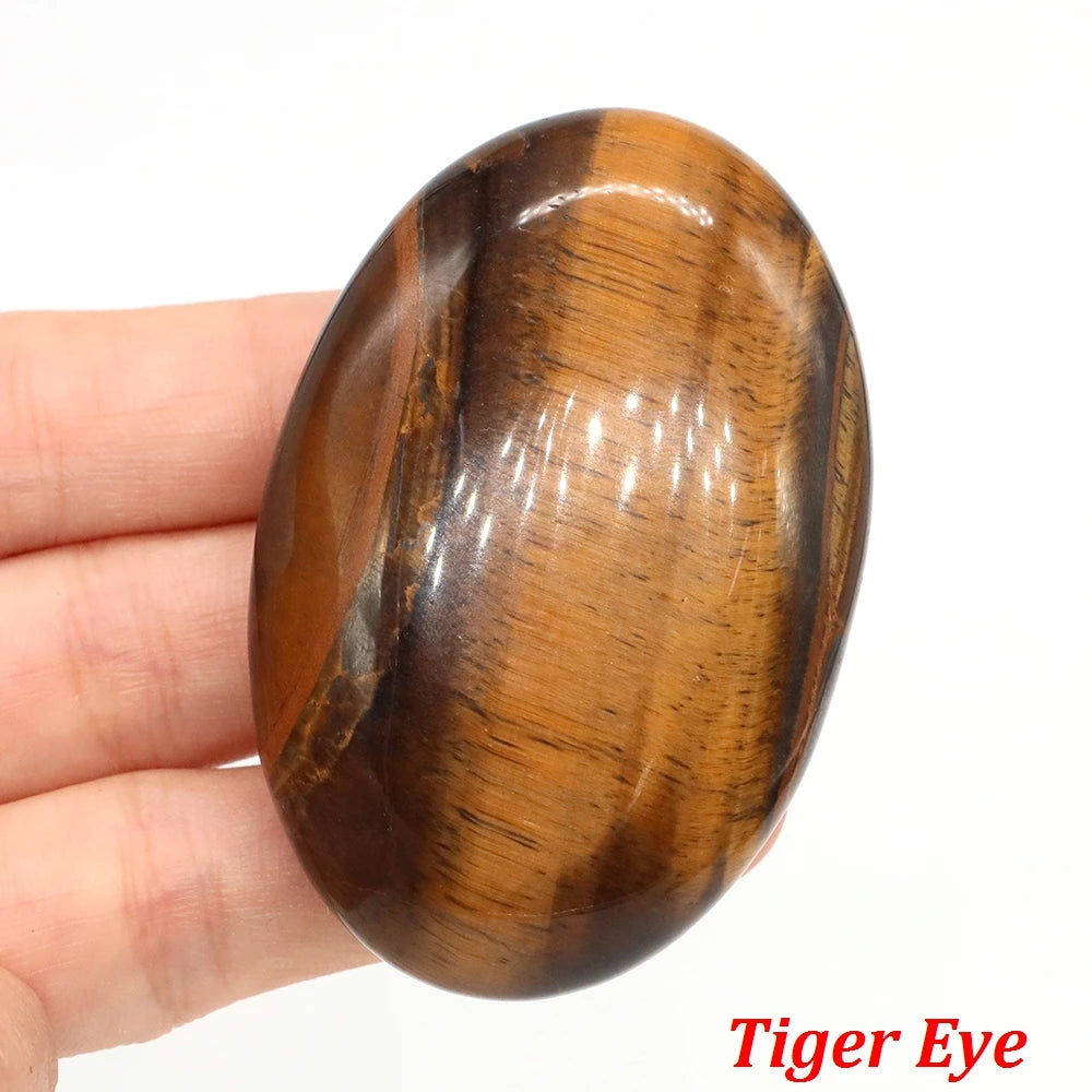 Natural Crystal Amethyst Palm Stone Reiki Healing Oval Pocket Palm Worry Stone Yoga Meditation Spiritual Healing Gem Home Decor