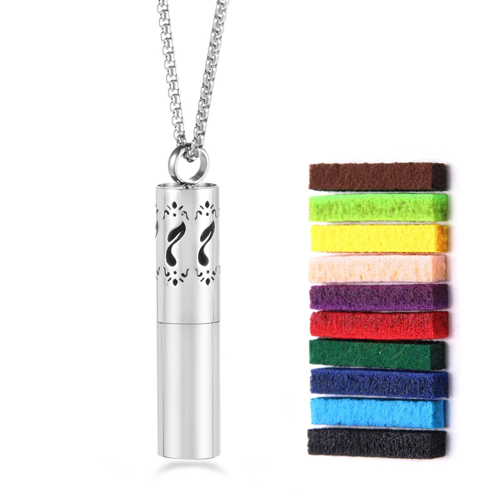 Twelve Constellations Aromatherapy Essential Oil Pendant Lockets Perfume Storage Diffuser Necklace 316L Stainless Steel Jewelry