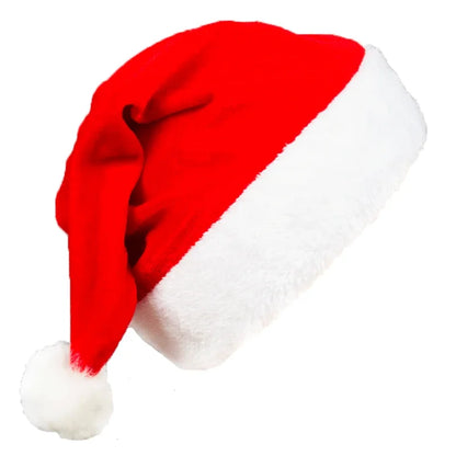 Red Gold Silk Velvet Border Christmas Hat for Adults and Children, Snowman, Elk, Santa Claus, Hat Decoration, New, 2025