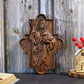 High Quality Wood Carving Jesus Shepherd Icon Sculpture Plaque Catholic Home Living Wall Decor
