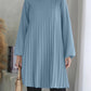 ZANZEA O Neck Islamic Hijab Abaya Blusas Solid Raglan Sleeves Casual 2024 Fall Long Tops Women Pleated Muslim Fashion Blouses