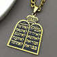 Jewish Torah Scroll Ten Commandments Necklaces Men Women Judaism Stainless Steel Gold Color Hebrew Prayer Shema Israel Jewelry