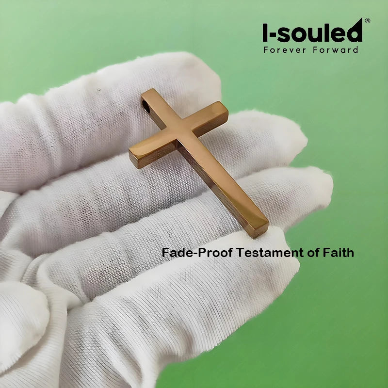Anodized Titanium Cross Pendant Sensitive Skin Friendly Wear Resistant God's Glory