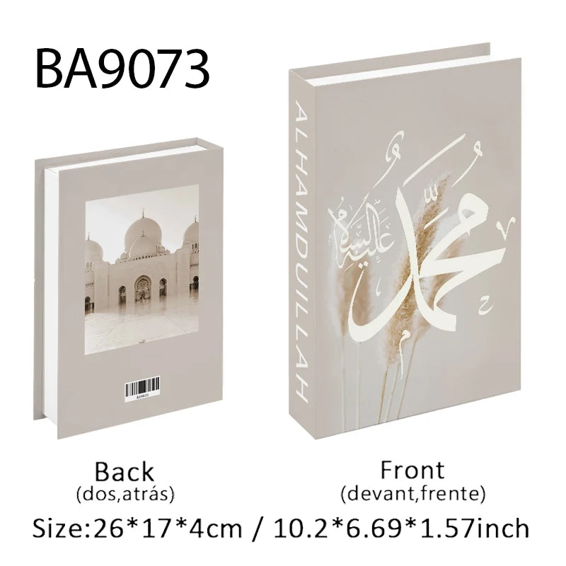 Islamic Mosque Luxury Fake Book Storage Box Kaaba Decorative Books Home Decor Coffee Table Bedroom Ornament Interior Decoration