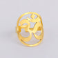 Dawapara Buddhism Spiritual OM Ohm Symbol Adjustable Ring Spiral Sacred Geometry Finger Ring Stainless Steel Jewelry