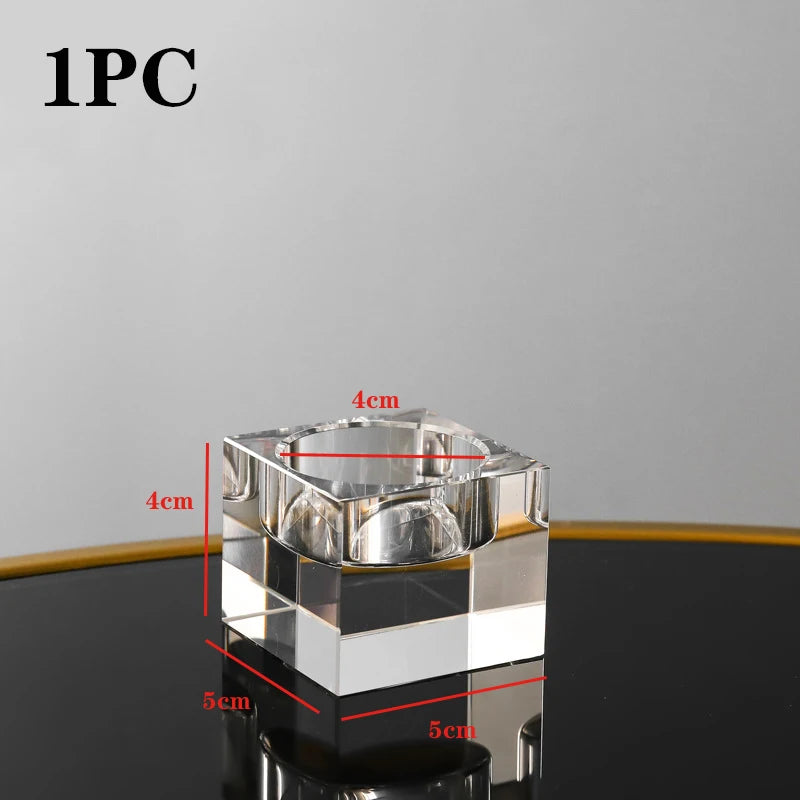 Holders Crystal Glass Candlestick Creative Dining Home Wedding Table Decorations Party Ornaments Desktop Modern Romantic Candle