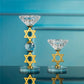 Crystal Star of David Candle Holders Set of 2 Hanukkah Menorah Jewish Shabbat Wedding Decor Elegant Tealight Votive Stick Holder