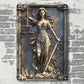 1pc 8x12" Vintage Aluminum Wall Art - Guadalupe Virgin Mary Retro Spanish Plaque, Golden Halo & Stars, Bohemian Style for Home