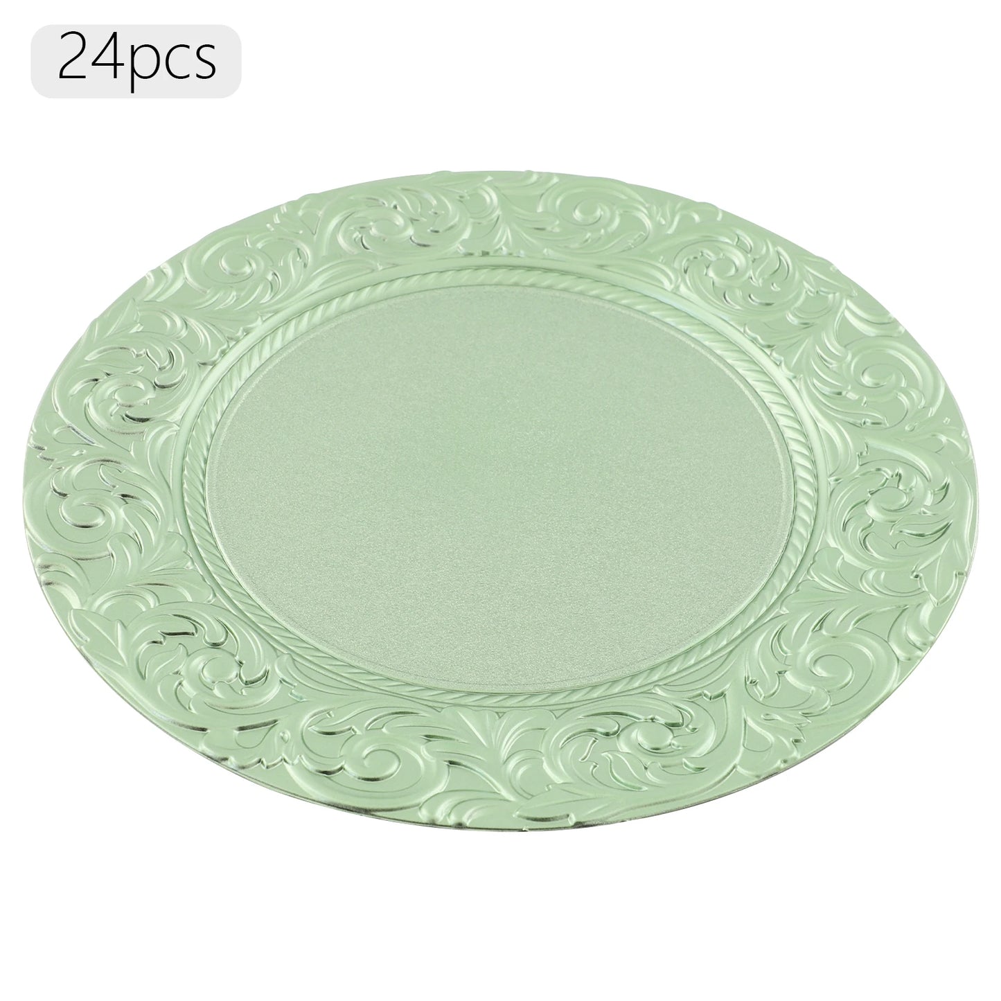 Plates Set Round Plates Reusable Plates Charger Plates 24 Packed Western Dim Sum Plates Silver Green Gold Black