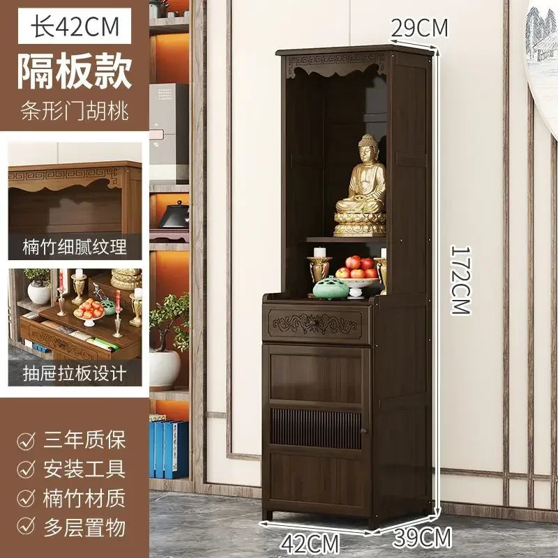 G1   Buddhist shrine stand cabinet, God of Wealth cabinet, household Buddha statue, Guan Gong Bodhisattva worship altar cabinet