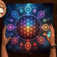 Tarot Tablecloth Mandala Flower Of Life Altar Cloth For Divination Meditation Circle Galaxy Tarot Mat Spiritual Oracle Card Pad