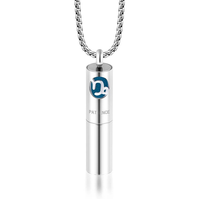 Twelve Constellations Aromatherapy Essential Oil Pendant Lockets Perfume Storage Diffuser Necklace 316L Stainless Steel Jewelry