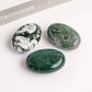 1pc Natural Crystal Moss Agate Palm Stone Reiki Healing Oval Pocket Palm Worry Stone Yoga Meditation Spiritual Healing Gem