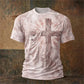 Christian Men's T-Shirt Summer Loose-Fit T-Shirt Gothic Style Jesus Christ Cross 3D Print Crew Neck Top Retro Short-Sleeve