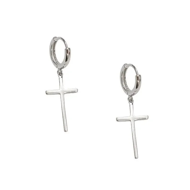 925 Sterling Silver Cross Earrings For Women Trendy Earring Jewelry Prevent Allergy Party Accessories Gift
