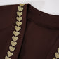 Muslim Womens Abaya with Gold Heart Loose Long Ideal for Islamic Modest Fashion Daily Wear Prayers Weddings Religious Events