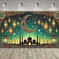 Eid al Fitr Party Supplie Decoration Backdrop Islamic Mosque Architecture Mubarak Ramadan Party Festival Celebration Banner
