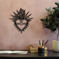 Sacred Heart Metal Wall Art Religious Figure Christ with Sacred Words Verses Decoration for Faith Home Living Room