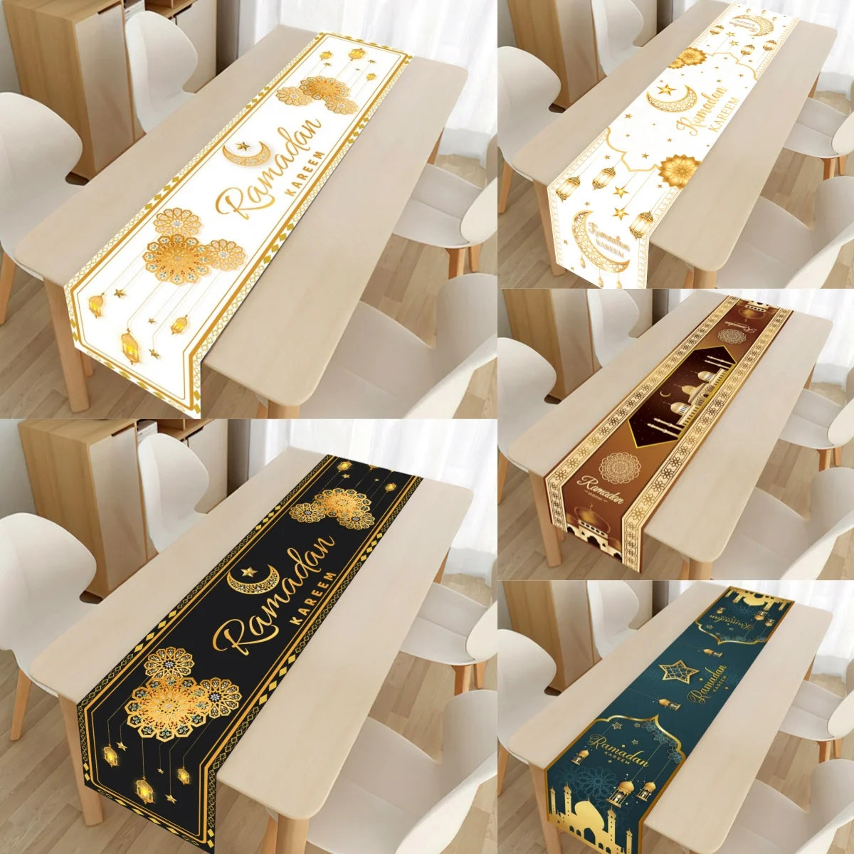 Ramadan Table Runner Eid Mubarak Decoration 2026 for Home Ramadan Kareem Ramadan Mubarak Islamic Muslim Party Eid Al-Fitr Gifts