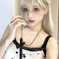 Fashion Punk Gothic Wood Cross Pendants Necklace White Black Cross Choker Y2k Hip Hop Necklace Sweater Chain Gifts