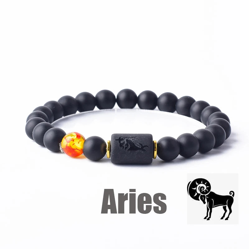 Zodiac Sign Bracelet Homme 12 Constellation Bangles Men Gemini Virgo Leo Libra Bracelet Women Friendship Gift Bracelet on Hand