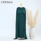 Ramadan 2 Piece Muslim Women Set Dubai Modest Abaya Islam Abayas Femme Elegant Arabic Clothing Fashion Turkey Solid Outfit 2025