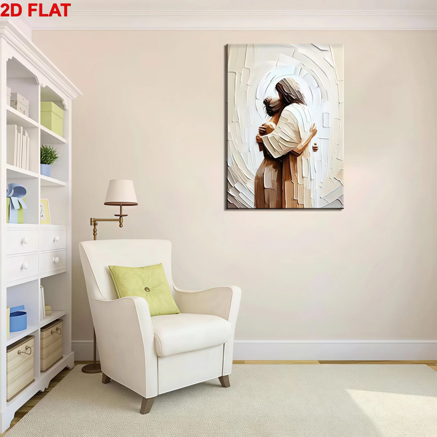 2D 1PC Wrapped Canvas Painting Jesus hugging woman in his arms theme wall art interior framed painting