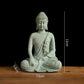 1Pcs Mini Buddhism Figurine Desk Decor Zen Statue Green Sandstone Thailand Ornament Buddha Garden Statue Fish Tank Decor〔Nest〕
