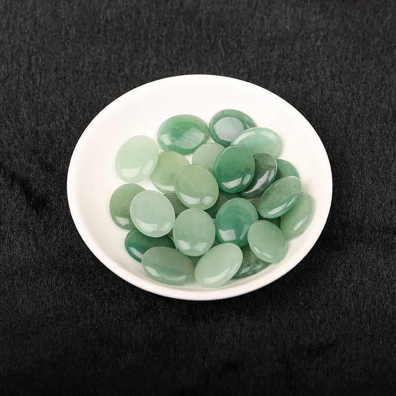 JH18-1 5/10Pcs Natural Crystal Palm Stone, 2cm Oval Shaped Raw Gemstone for Handheld Worry Stone Reiki Healing Massage Decor