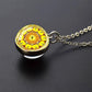 Sacred Geometry-Metatron's Cube Necklaces Sri Yantra Mandala Double Side Glass Ball Pendant Necklace Buddhist Yoga Jewelry Gift