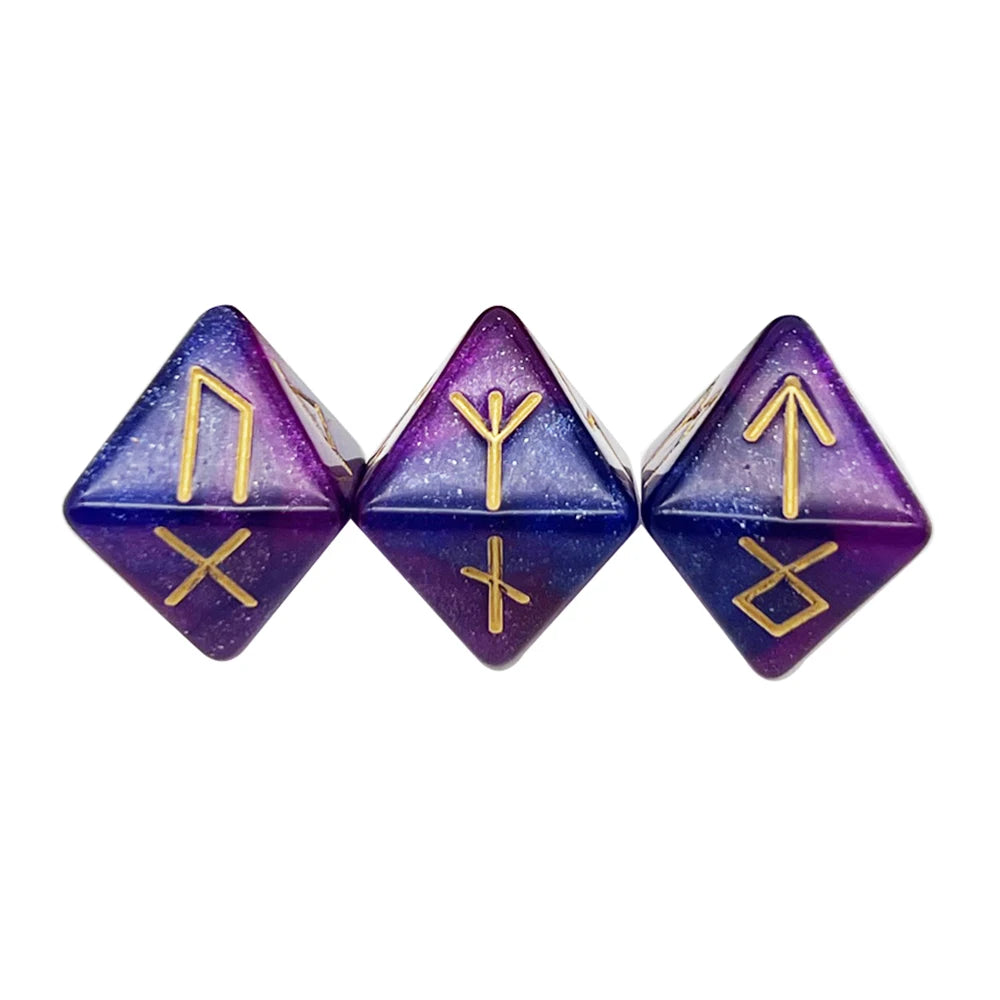 3Pcs Astrology Dice D8 D12 Tarot Dice Polyhedral Pearl Pattern Dice for Divination Astrology Tarot Cards Accessory