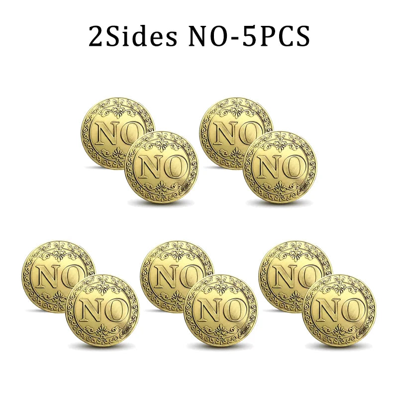 YES NO Decision Coins Magic Coin Collections Good Luck Vintage Antique Bronze Wish Lucky Coin US Coins Commemorative Gold Coins