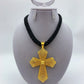 Dubai Gold Color Cross Pendant Jewelry for Women Man African Twisted Chain Wedding Party Ethiopian Eritrea Gift
