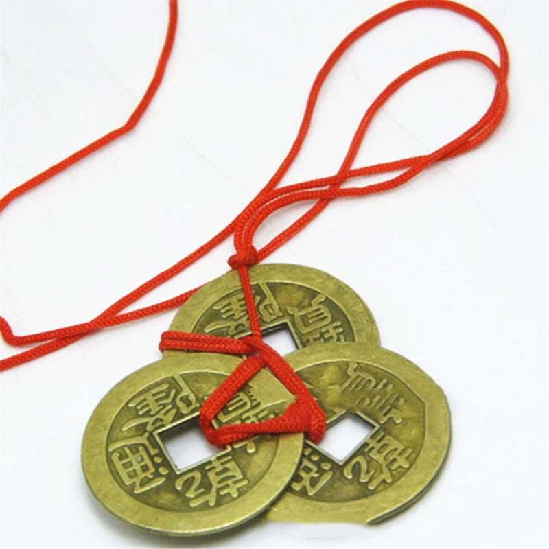 2 Sets Of 3 Chinese Feng Shui Coins For Wealth And Success Lucky Oriental Emperor Qing Money Antique Pendant Best Wishes Gifts