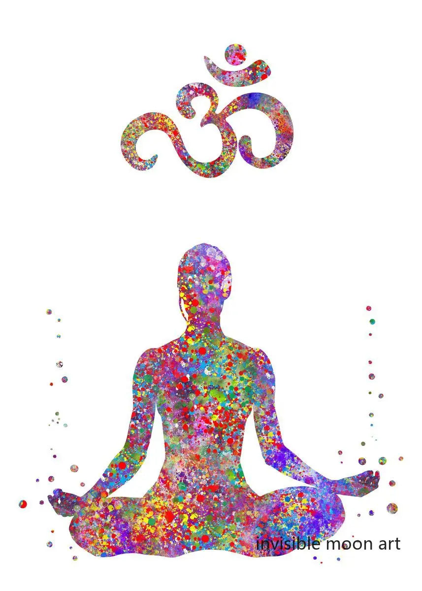 Spirituality Yoga Tree Khanda Sikh Symbol Couple Meditation  Art Poster Canvas Painting Wall Prints Picture Yoga Room Home Decor